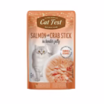 پوچ گربه کت فست | Cat Fest گوشت سالمون و خرچنگ 70 gr کدد 923